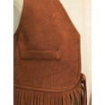 thumbnail image 5 of Ocealan Baby Boys Girls Western Cowboy Fringe Suede Vest Sleeveless Waistcoat Top Brown 3-6M, 5 of 7