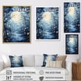 thumbnail image 4 of Designart "Blue White Tree Moonlit form I" Landscape Trees Floater Framed Wall Art Living Room, 4 of 7
