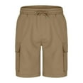 thumbnail image 6 of Diufon Mens Cargo Shorts Size 36 Cotton Drawstring Elastic Waist Athletic Workout Gym Jogger Shorts with 5 Pockets, 6 of 8