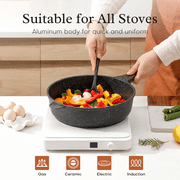 Kordisen 5.5-Quart Jumbo Deep Frying Pan, Nonstick Aluminum Saute Pan with Lid