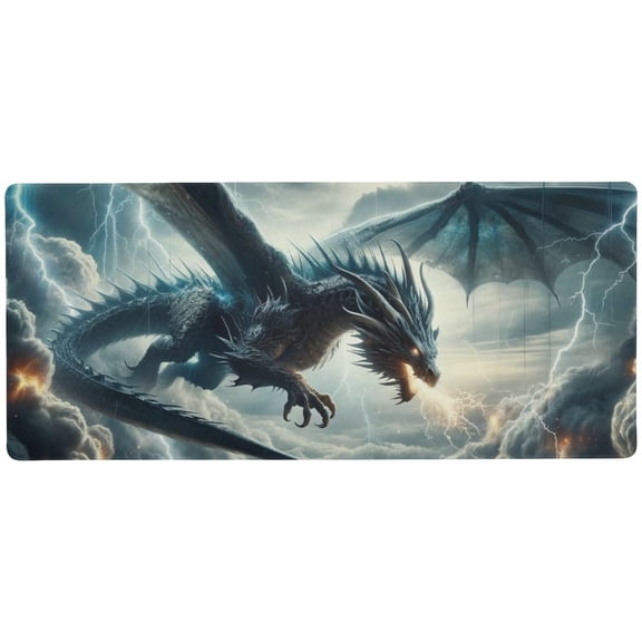 JSTEL Dragon in Sky Large Gaming Mouse Pad Big Mousepad Mice Keyboard Mat with Non-Slip Rubber Base for Computer Laptop Home & Office, 31.5 X 11.8 inch