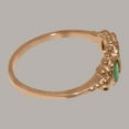 thumbnail image 4 of LBG British Made 18k Rose Gold Natural Emerald Womens Engagement Ring - 33 size options - Size 6, 4 of 6