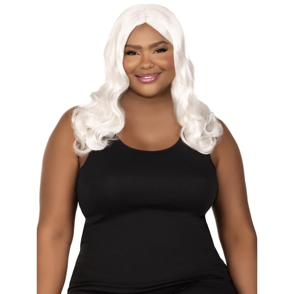 Wonderland Costumes Women's Long Wavy Female Adult Halloween Costume Wig, White