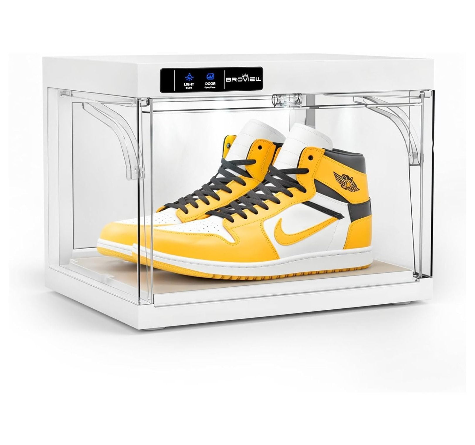 Luminous Shoe Box with LED Light Sound Control Dustproof Plastic Storage Organizer Walmart