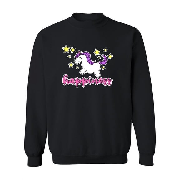 Happiness,unicorn And Stars Sweatshirt Women -Image by Shutterstock, Female Medium