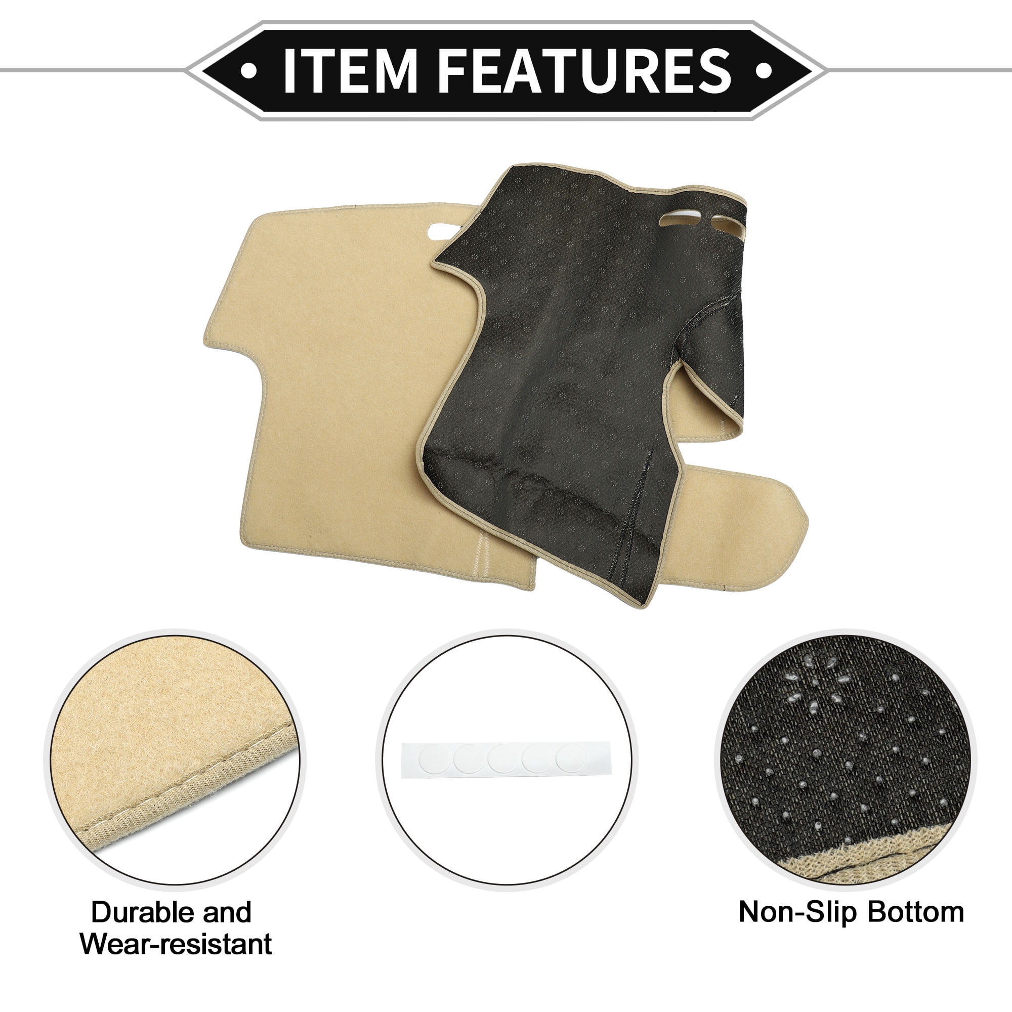 Dash Cover Compatible for TOYOTA YARIS 2004-2011, Non-Slip Polyester Silicone Beige Center Console Dashboard Cover Mat Pad Carpet