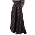 thumbnail image 3 of WULMLEO Maxi Skirts for Women High Waisted Retro Flowy Long Plaid Skirt Renaissance Pull On Tartan A Line Skirt with Pockets Black S, 3 of 5