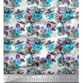 thumbnail image 1 of Soimoi Cotton Voile Fabric Berries,Floral & Bird Printed Fabric 1 Yard 42 Inch Wide, 1 of 1