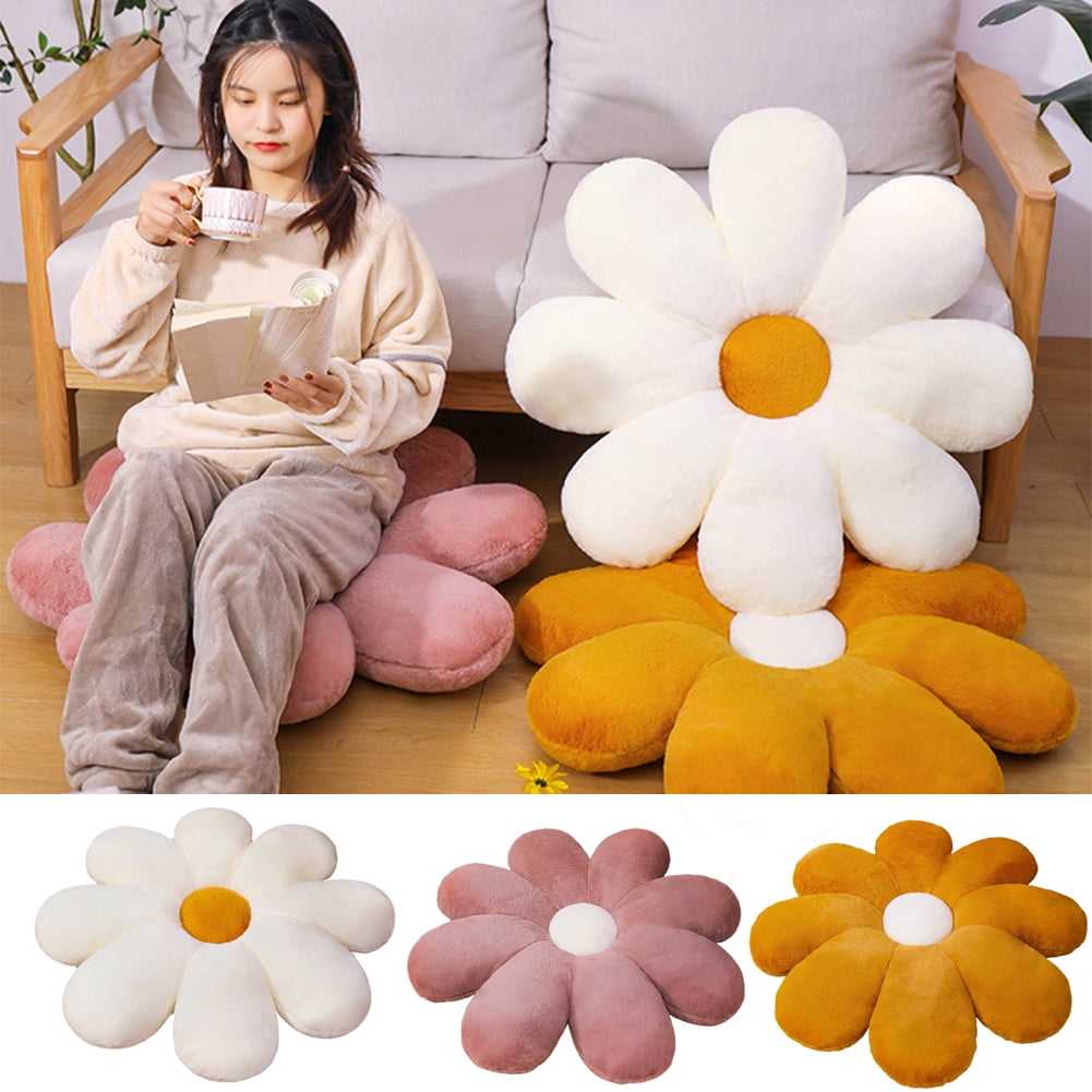 Ins Flower Pillow Office Chair Lumbar Back Cushion Cute Plush Sofa Th –  dudesky