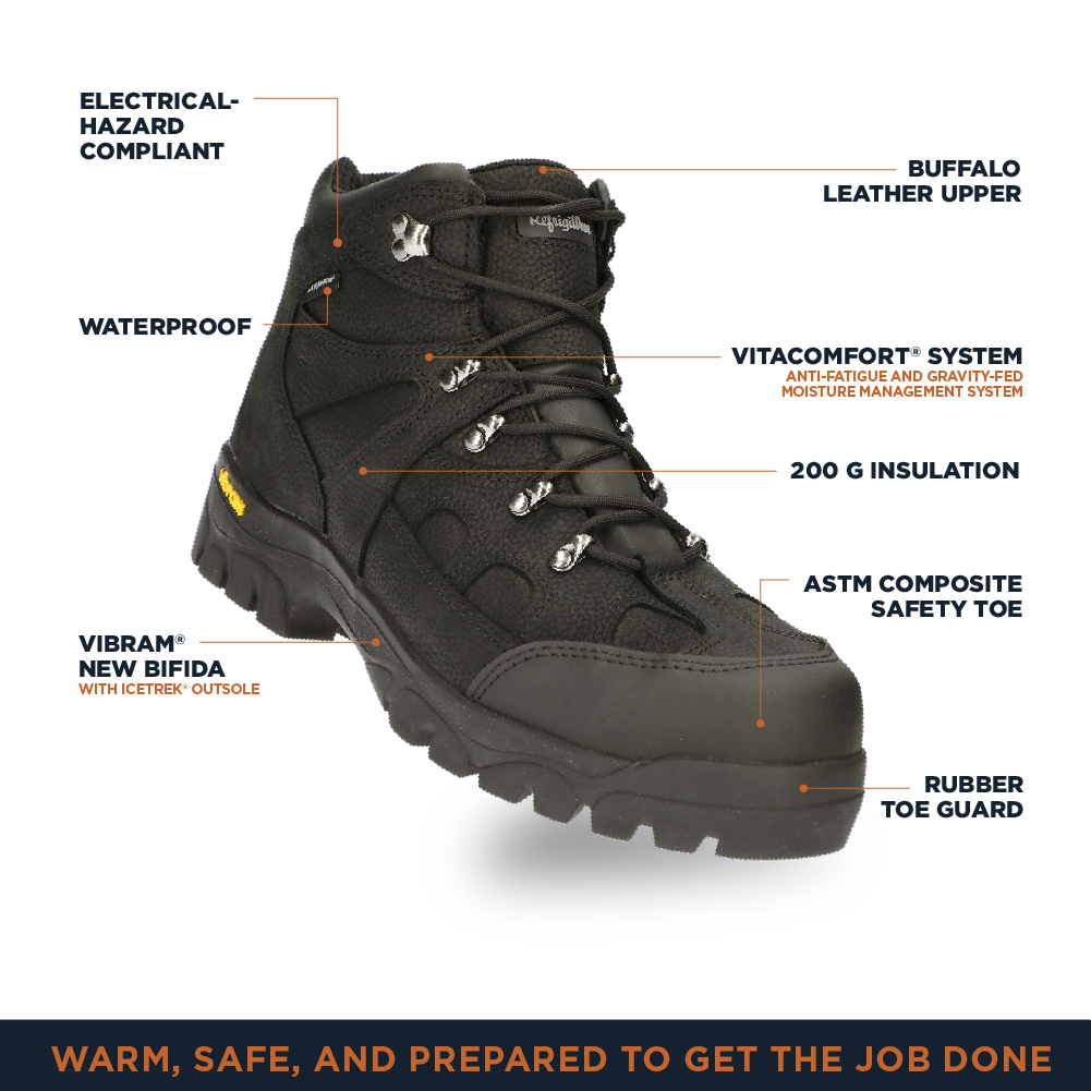 RefrigiWear EnduraMax Boot Waterproof Leather Work Boots with