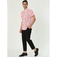 thumbnail image 4 of INSPIRE CHIC Men's Short Sleeves Polka Dots Button Down Shirt Red White 42, 4 of 6