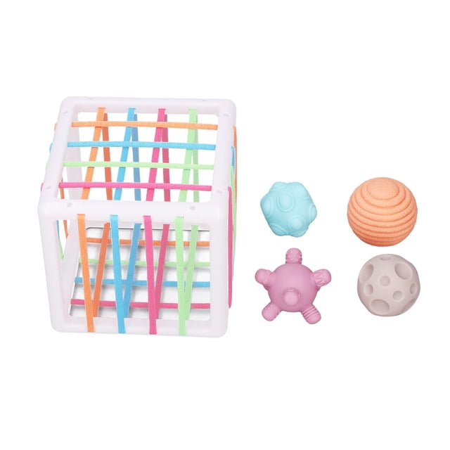 Contenedor sensorial para niños, juguete educativo para clasificar formas, bola multicolor, regalo de cumpleaños para cognición de colores