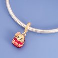 thumbnail image 4 of 925 Sterling Silver Golden Lucky Red Enamel Lamb Dangle Charm for Bracelet Charms Necklace Pendants Jewelry, 4 of 5