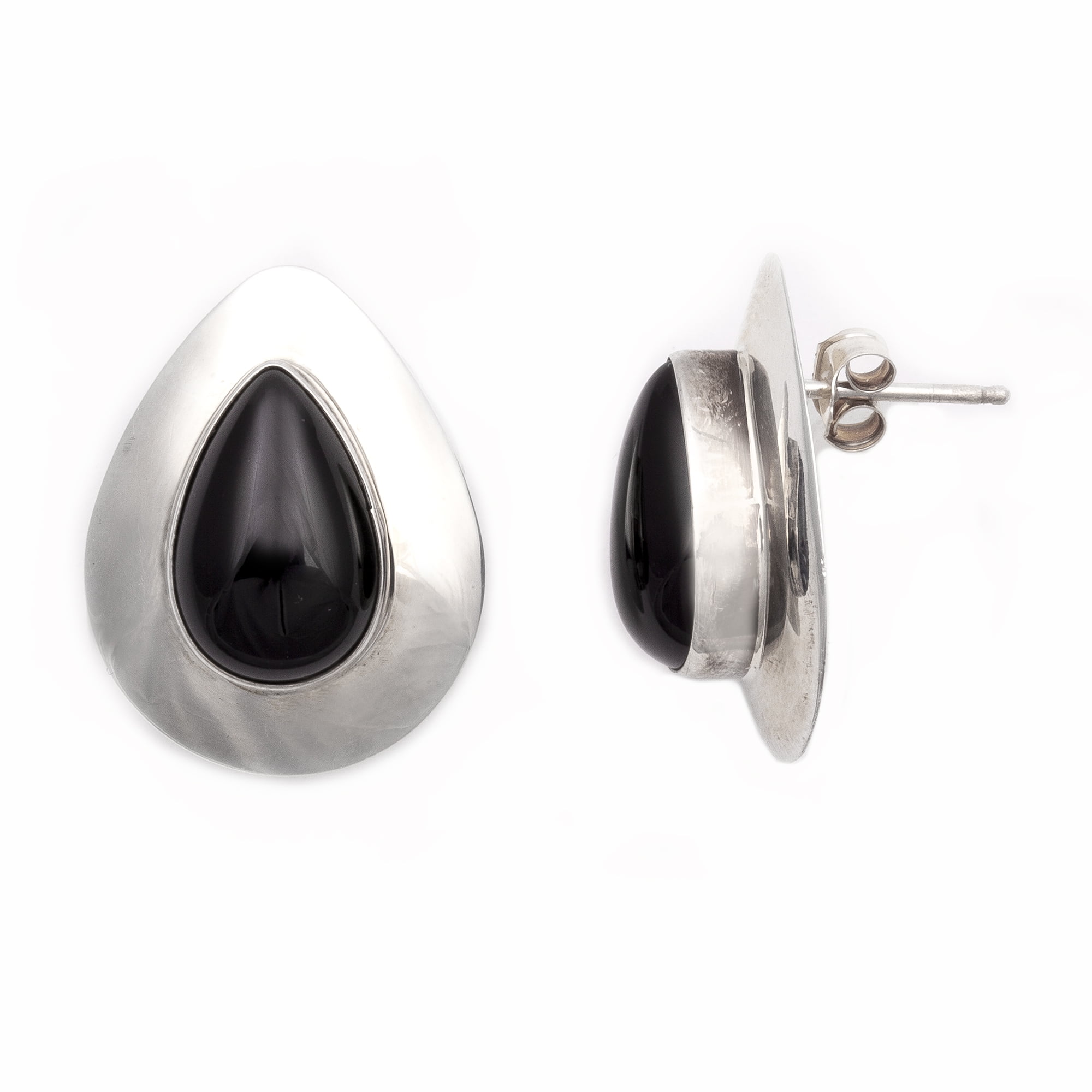 Black Onyx 18k Gold Plated 925 Sterling Silver Bezel Handmade Dangle Earrings