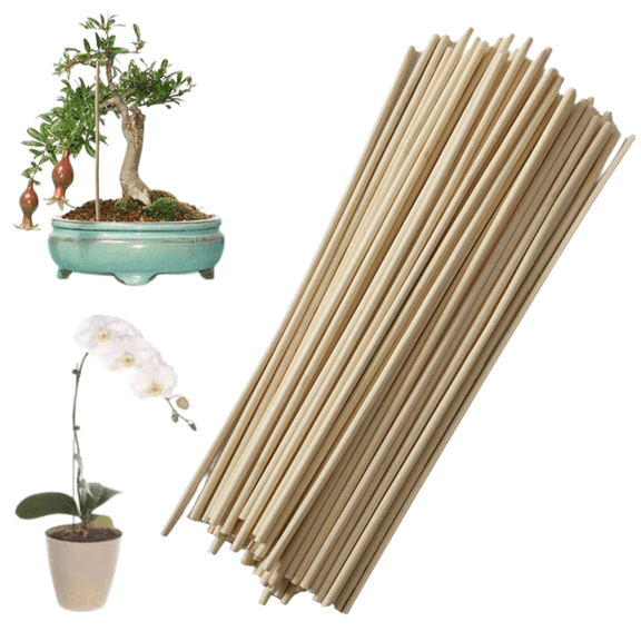 50PCS Wooden Plant Support Stakes, Straight Wood Garden Plant Sticks for Seedlings Vegetables Flowers Climbing Plants Gardening Supplies