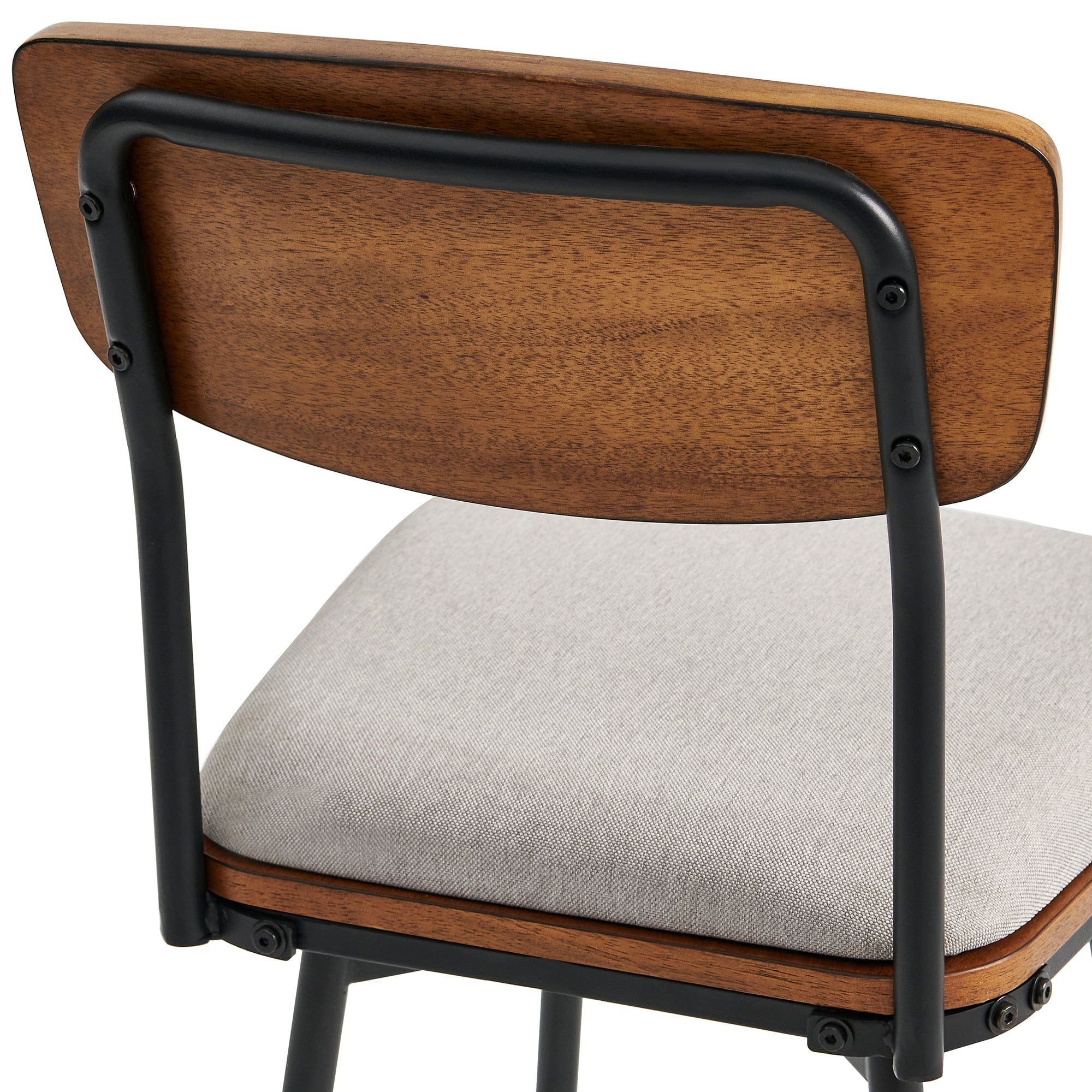 CHITA Swivel Counter Height Bar Stools with Back Set of 2, 27'' Seat Height, Metal & Wood Frame, Light Beige