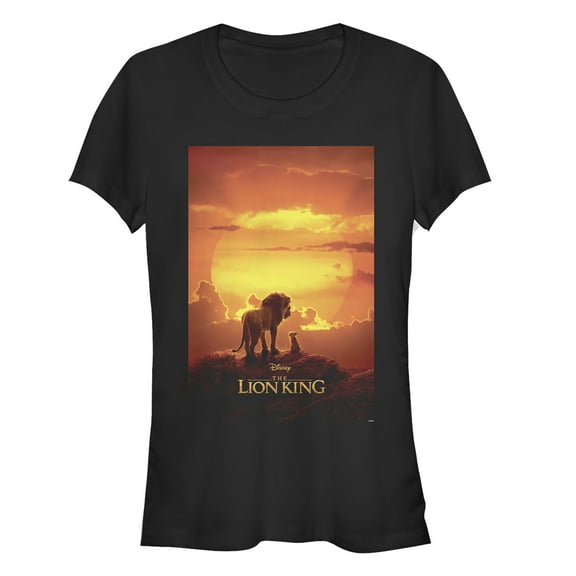 Junior's Lion King Pride Rock Movie Poster  Graphic Tee Black Large