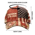 thumbnail image 7 of 250 Anniversary USA Hat, We the People Patriotic Hat, Vintage Floral American Flag Baseball Cap, Red White Blue USA Flag Trucker Hat for Men Women, #C, 7 of 7