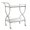 thumbnail image 3 of SAFAVIEH Lucretius 2-Tier Bar Cart with Handle and Casters, Silver/Mirror, 3 of 7