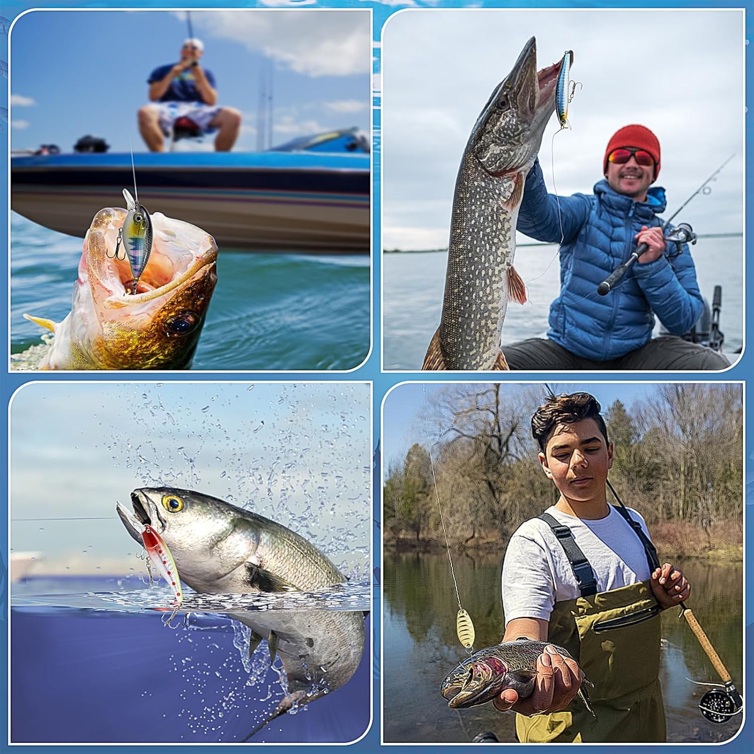 Advent Calendar 2025 Fishing Lure for Men Teen Boys,24 Day Christmas Countdown Fishing Lure Tackle Kit Soft Lures Spoons Minnow Popper Crankbait VIB,Fishing Xmas Gifts for Fisher Father Grandpa
