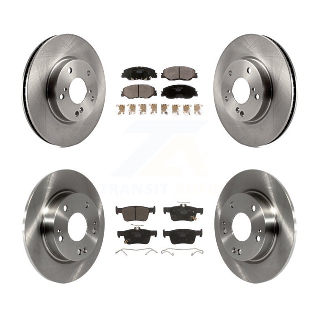Transit Auto Front Rear Disc Brake Rotors and Ceramic Pads Kit for Car 2022-2024 Honda Civic LX Sport EX Touring K8T-104317
