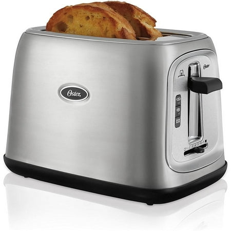 Oster - Two Slice Toaster with Extra Wide Slot, Stainless Steel