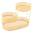 thumbnail image 4 of Cesta de frutas de Metal, soporte para servir, soporte de 3 niveles, soporte para centro de mesa de mostrador, cesta de almacenamiento de alambre de oro, 4 of 8