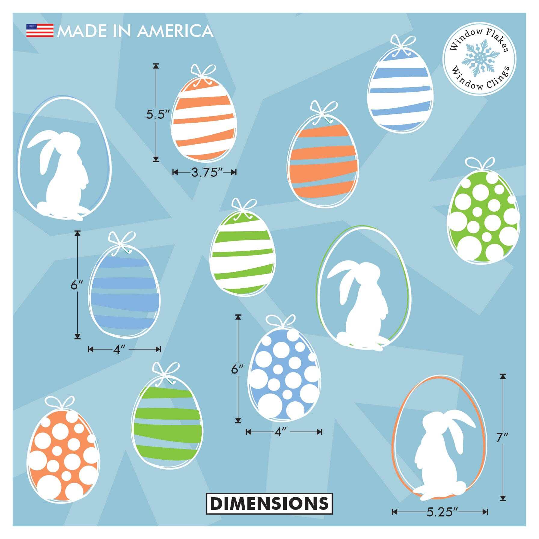 Colorful Abstract / Bunny Hanging Easter Eggs (Set of 12)