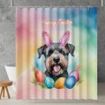 thumbnail image 2 of Happy Easter Schnauzer with Bunny Ear Headband and Flowers Shower Curtain Miniature Schnauzer Dog Lover Waterproof Bathroom Bathtub Curtain - 13001, 2 of 5