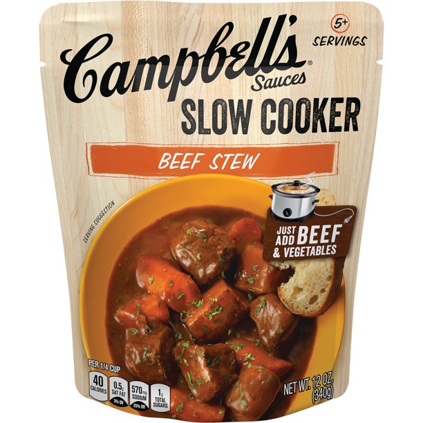 Campbell's Slow Cooker Sauces Beef Stew, 12 oz. Pouch