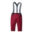 thumbnail image 4 of Baby Boy Clothes Gentleman Clothing Suit for Newborn Baby Bow Tie Shirt + Suspender Trousers, 4 of 9