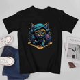 thumbnail image 3 of Cat T-shirt Cat Unisex T-shirt Unisex tees Casual Cotton Colorful Printing, 3 of 5