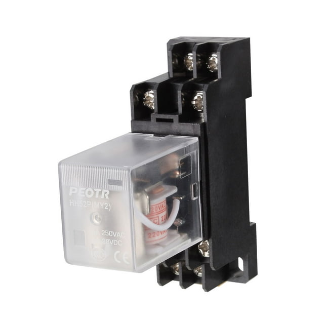Unique Bargains 35mm DIN Rail DPDT 8 Terminal General Purpose Relay AC 220V Coil