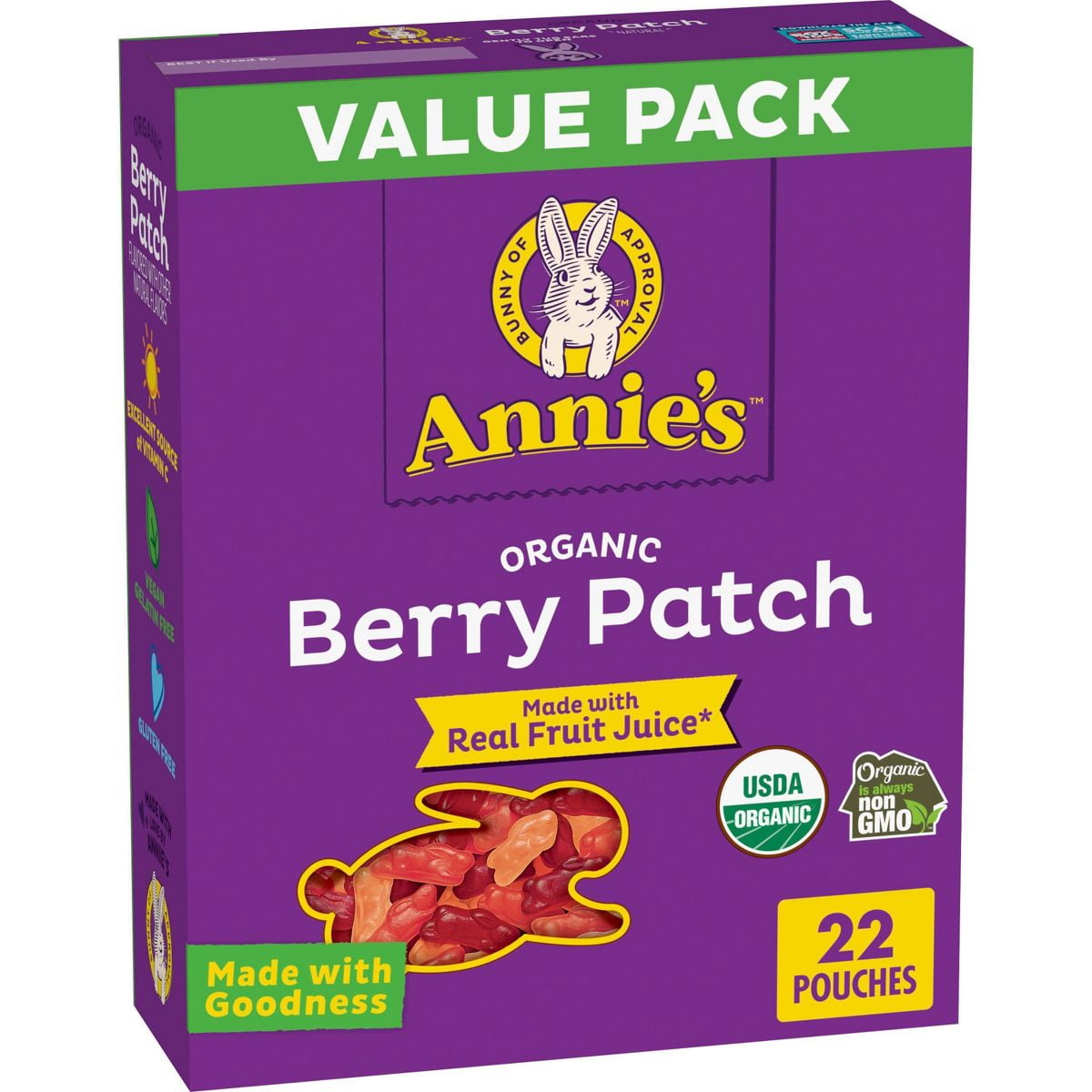 Annie's Organic Berry Patch Fruit Flavored Snacks - 15.4oz/22ct - Pack of 2