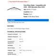 thumbnail image 2 of Front Wiper Blade - Compatible with 2008 - 2009 Mercedes-Benz S550, 2 of 2