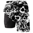 thumbnail image 4 of ibiyuan Men Swim Trunks 5 Inch with Compression Liner Quick-Dry Bathing Suit 2 In 1 Beach Board Shorts Zipper Pockets Lightweight Printed Beach Swimming Pool Swimwear,Dark Gray-3, 4 of 4