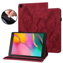 Dteck Samsung Galaxy Tab A 8.0" 2019 Case, Samsung T290 Case, Embossed Butterfly Flip Stand Case For Samsung Galaxy Tab A 8.0 2019 T290 T295, Red