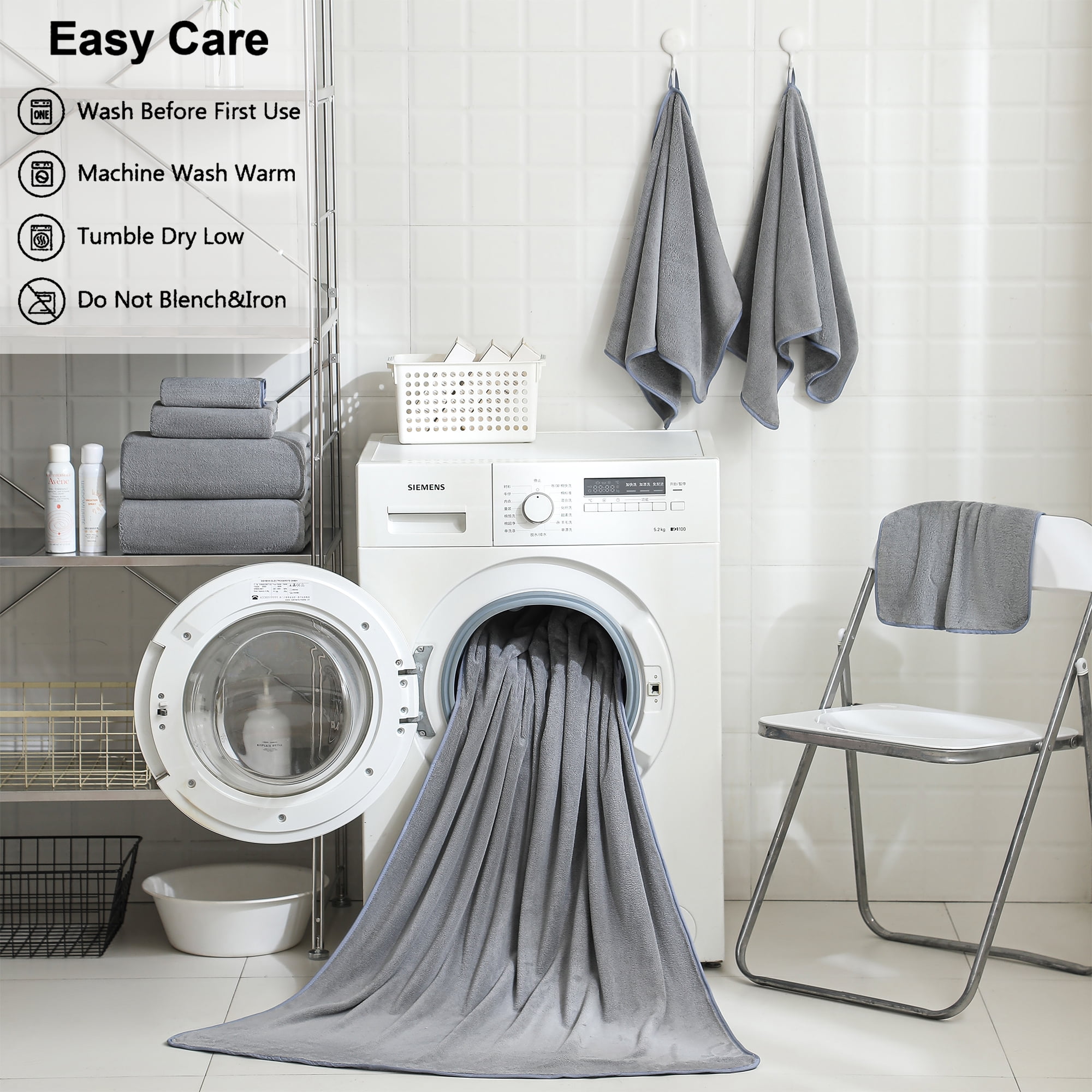 Jessy Home 4 Pack Oversized Bath Sheet Towels 700 GSM Ultra Soft Dark Gray Bath Towel Set