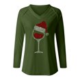 thumbnail image 4 of Blusa de manga larga con cuello en V informal para mujer a la moda, Tops de otoño Fridja bvmnju4041, 4 of 5
