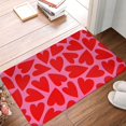 thumbnail image 5 of Balery Red Love Heart Doormat, Durable Flannel Fabric, Waterproof Stain and Fade Resistant, Low Profile,Indoor Outdoor Door Mats, Easy Clean Patio Entrance Mat, 16x24in, 5 of 9