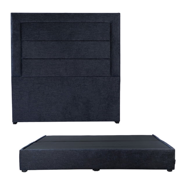 Box Base cama King Size + Cabecera Blend Azul