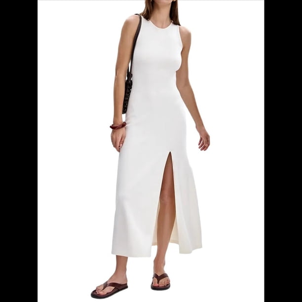 Vestido Elegante, Versátil, Ajustado, Sin Mangas, para Mujer, de Verano y Otoño M