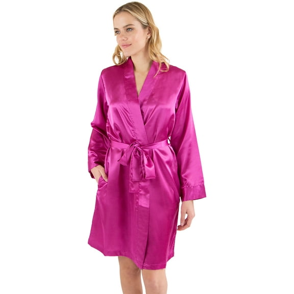 Intimo Womens Satin Kimono Robe