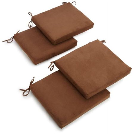 

20 x 19 in. Solid Microsuede Chair Cushions Chocolate - Set of 4