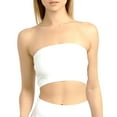 thumbnail image 3 of Seamless Spandex Bandeau Bra Cropped Tube Top Strapless Layering Tank Yoga White, 3 of 6