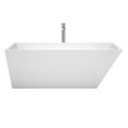 thumbnail image 2 of 67" Back Drain Soaking Tub in White with Floor Mounted Faucet in Chrome, 2 of 6