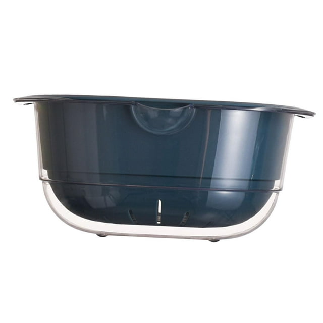 Colador para lavar frutas, cesta para lavar verduras, cesta de filtro de alimentos en capas para Azul oscuro
