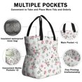 thumbnail image 3 of Pioneer Flower Floral Print Pattern Drawstring Insulated Lunch Bag for Women, Stain-Resistant Large Lunch Tote with Multi-Pockets for Work Office, 3 of 6