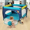 ODOLAND 39''x 39''Baby Portable Playpen with Mattress Safety Baby Play Yard Play Fence with Door Activity Center for Toddler Indoor Outdoor Fun Time - Blue