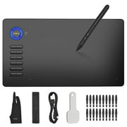 VEIKK A15 Graphic Drawing Tablet with 8192 Sensitivity Battery-free Pen 12 Hotkeys 10x6Inch 250RPS 5080LPI for Laptop PC Compatible with Windows Android OS for Painting Sketch Design Online